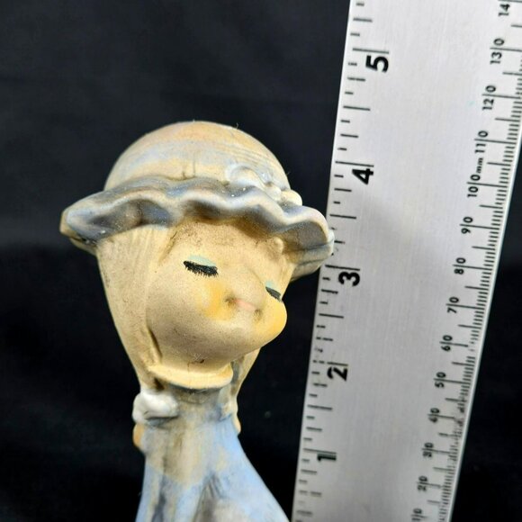 Vintage Poppet Trixie Hippy Blue Hat Girl Figurine Bud Vase Ceramic Japan 4.5" - Picture 6 of 7